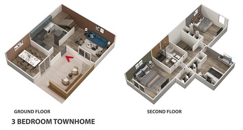 Floor plan for 3 beds, 2 baths, 1200 sqft